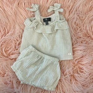 7 For All Mankind Seersucker Tank and Short Set